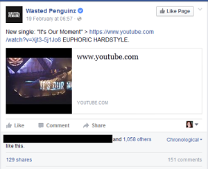As the timestamp on this image shows, the teaser for the new single wasn't released on the official Wasted Penguinz page until after Pontuz had already announced it on his personal profile